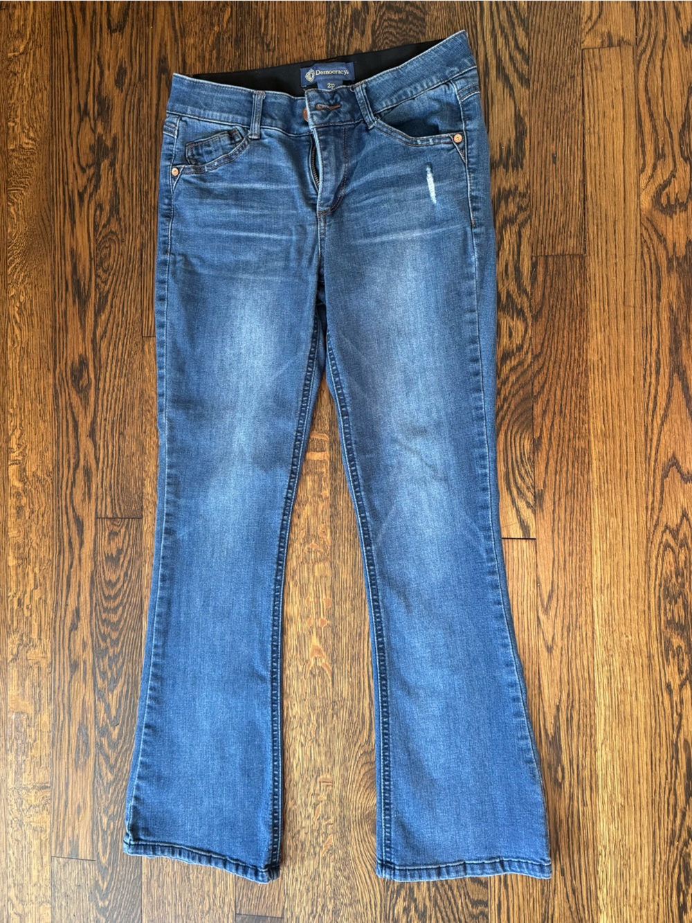 Democracy Women's Flared Jeans in Medium Blue Wash